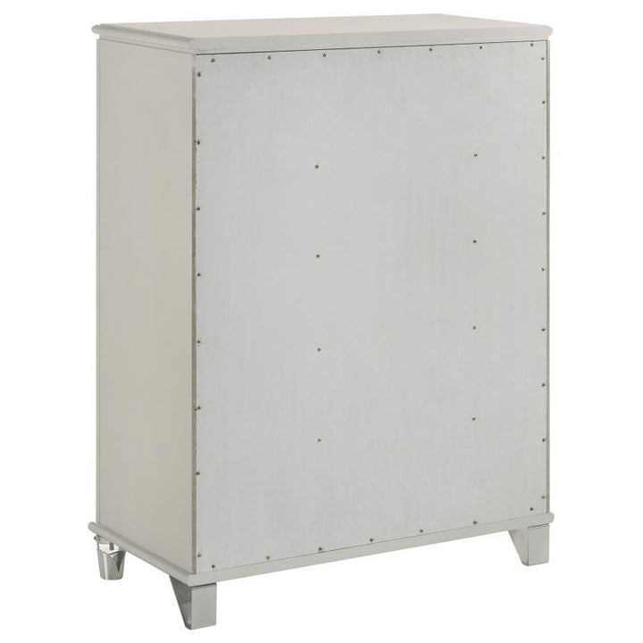 Olivia - 5 - Drawer Bedroom Chest Of Drawers - Pearl White Accent Chest modern furniture Contempo Furniture