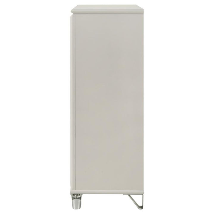 Olivia - 5 - Drawer Bedroom Chest Of Drawers - Pearl White Accent Chest modern furniture Contempo Furniture