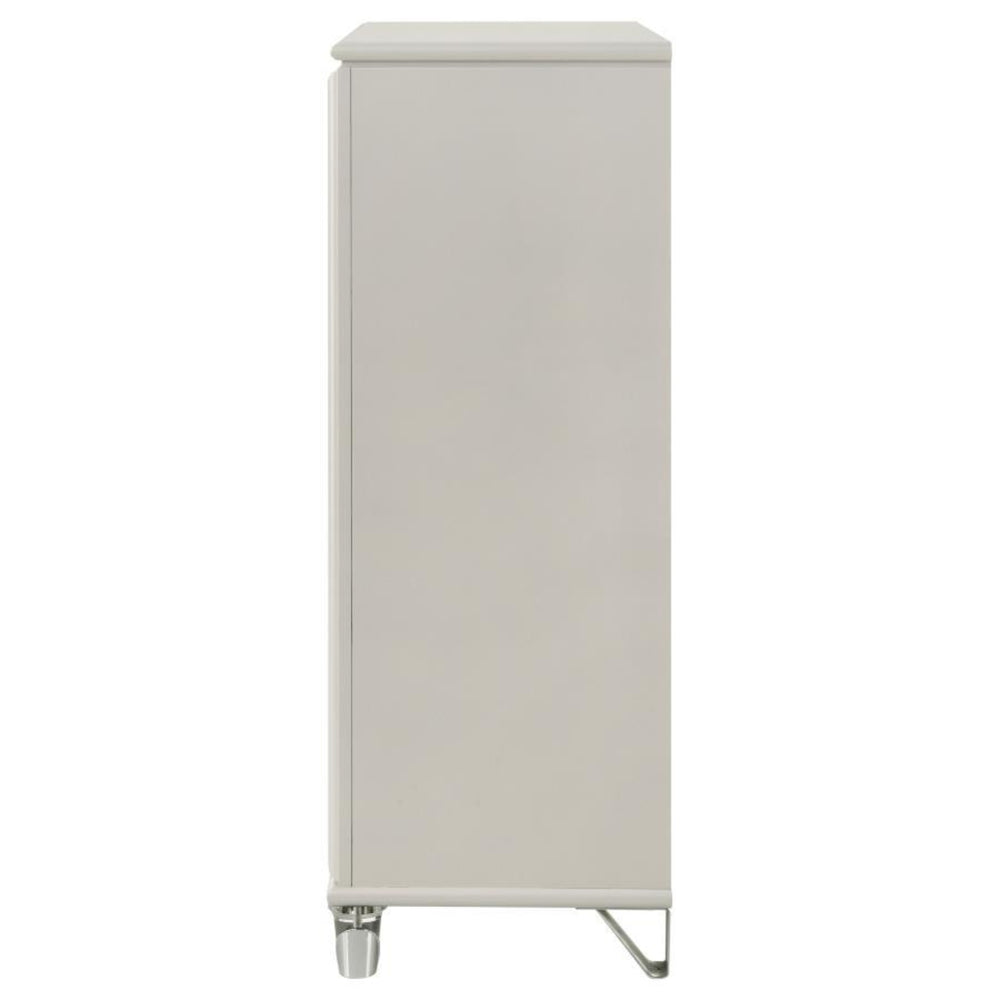 Olivia - 5 - Drawer Bedroom Chest Of Drawers - Pearl White Accent Chest modern furniture Contempo Furniture