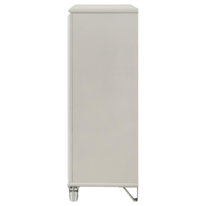 Olivia - 5 - Drawer Bedroom Chest Of Drawers - Pearl White Accent Chest modern furniture Contempo Furniture