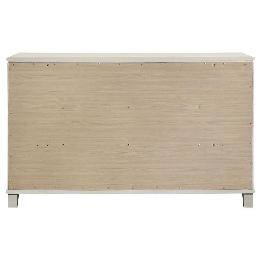 Olivia - 6 - Drawer Dresser Cabinet - Pearl White Dressers modern furniture Contempo Furniture