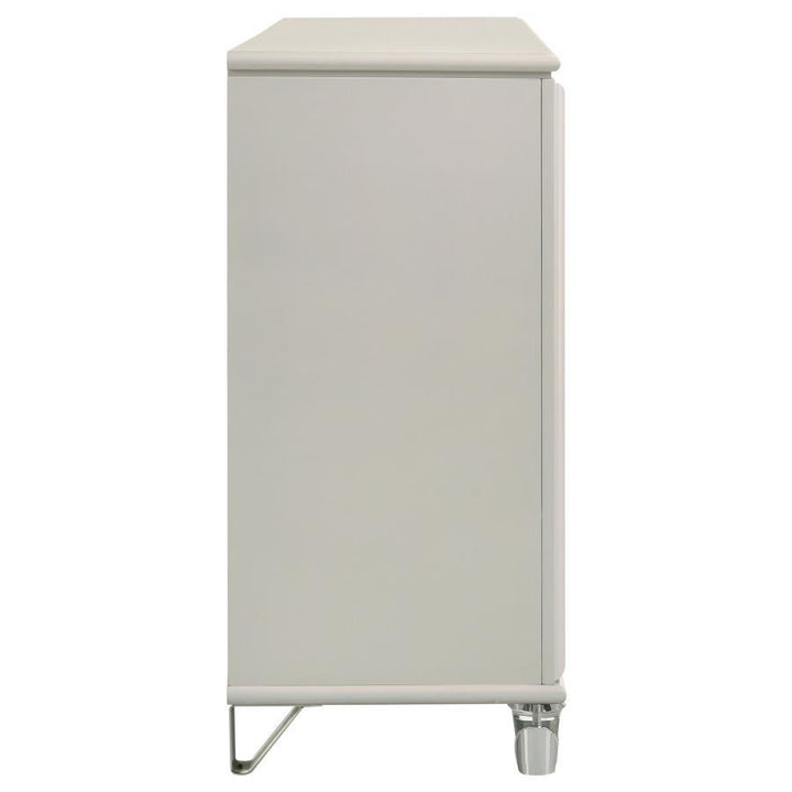 Olivia - 6 - Drawer Dresser Cabinet - Pearl White Dressers modern furniture Contempo Furniture