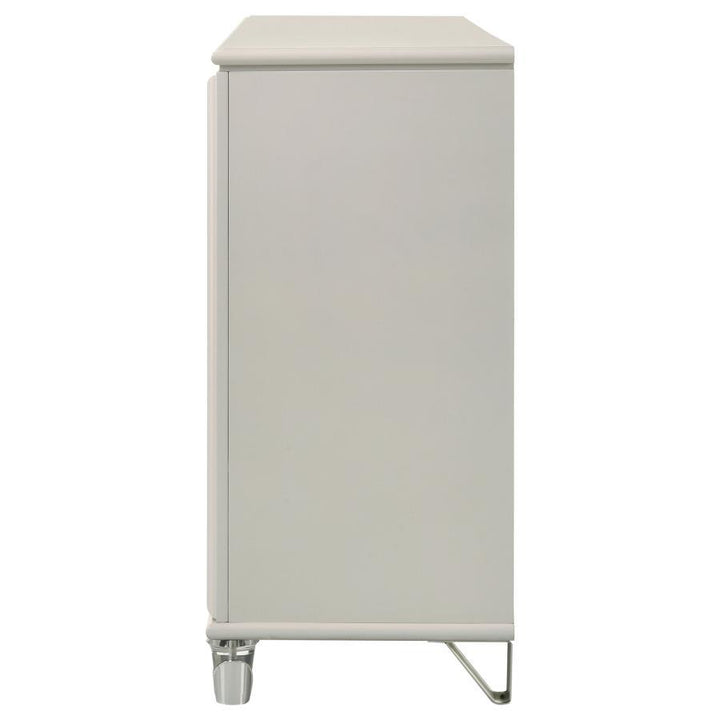 Olivia - 6 - Drawer Dresser Cabinet - Pearl White Dressers modern furniture Contempo Furniture