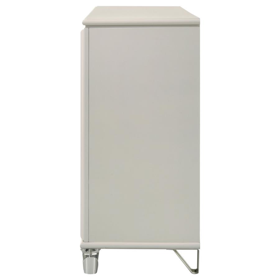 Olivia - 6 - Drawer Dresser Cabinet - Pearl White Dressers modern furniture Contempo Furniture
