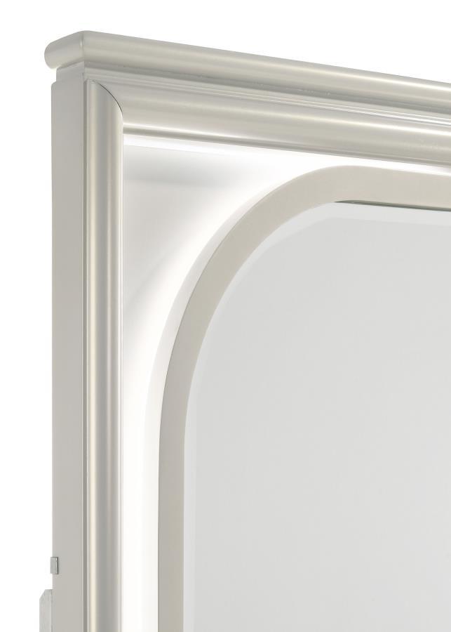 Olivia - LED Dresser Mirror - Pearl White Mirror modern furniture Contempo Furniture