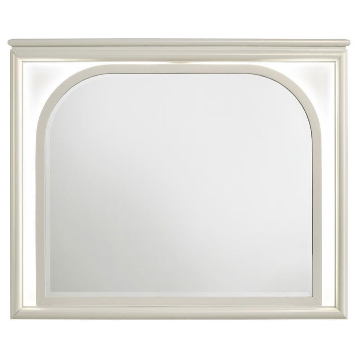 Olivia - LED Dresser Mirror - Pearl White Mirror modern furniture Contempo Furniture