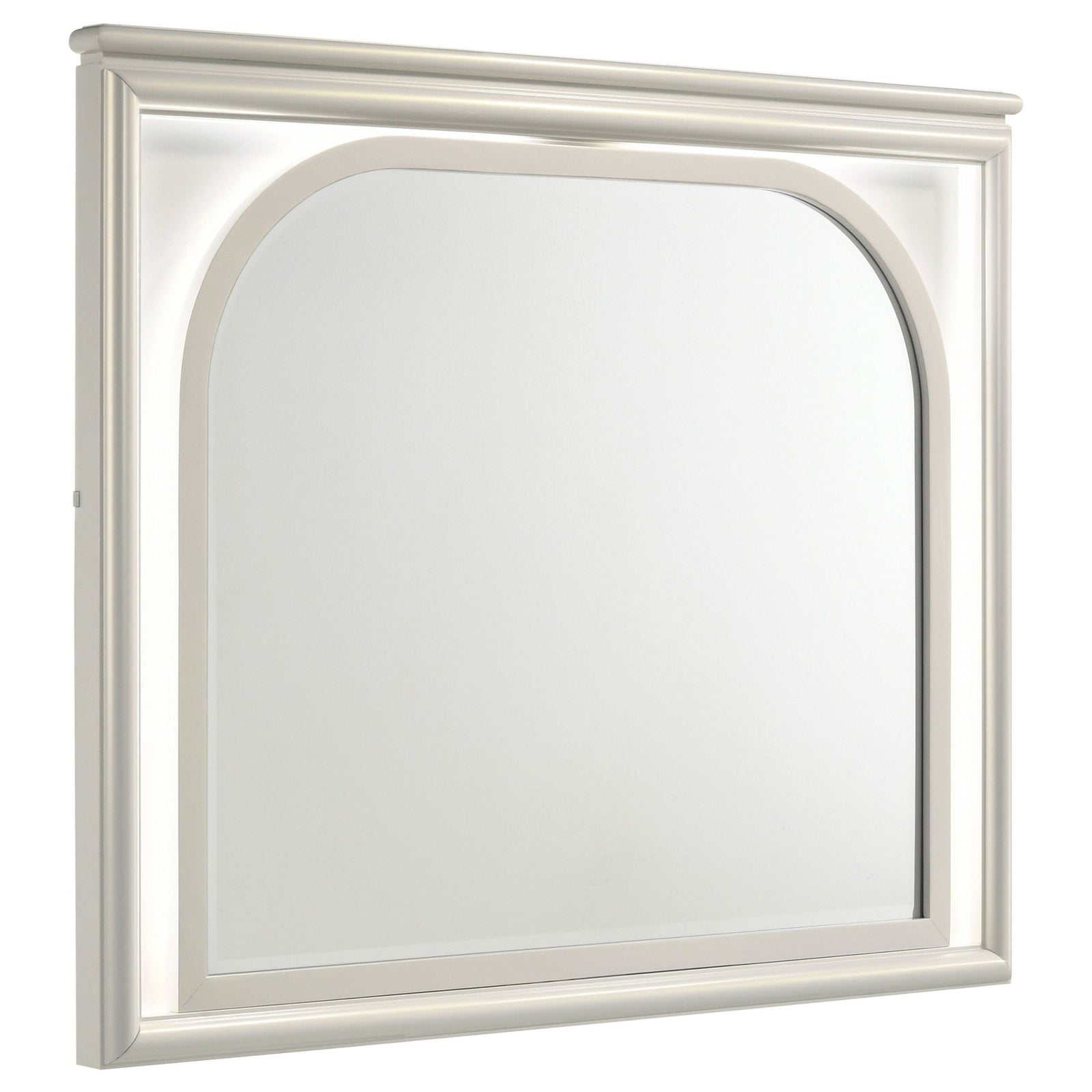 Olivia - LED Dresser Mirror - Pearl White Mirror modern furniture Contempo Furniture