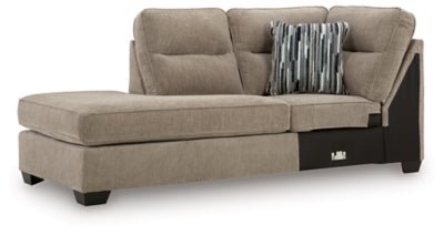 Olten Left - Arm Facing Corner Chaise - Light Brown Chaise modern furniture Contempo Furniture