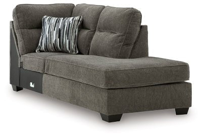 Olten Right - Arm Facing Corner Chaise - Dark Gray Chaise modern furniture Contempo Furniture