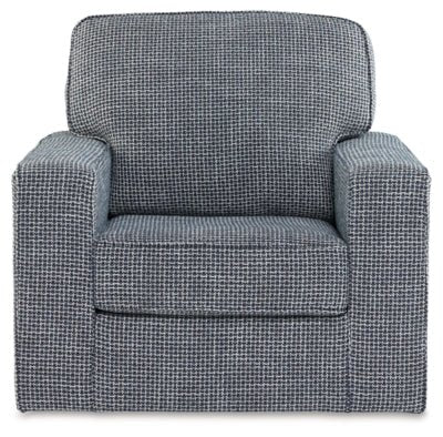 Olwenburg Swivel Accent Chair - Blue Swivel Chair modern furniture Contempo Furniture