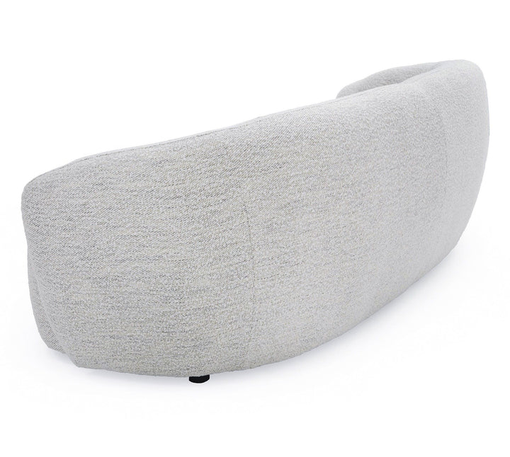 Gray half-moon cushion on a white background
