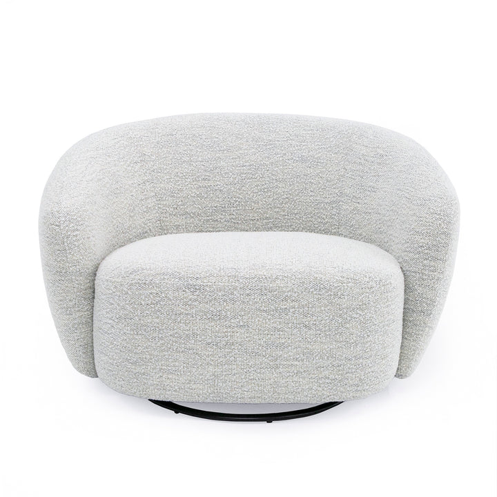 Omaha - Modern Swivel Off White Fabric Chair