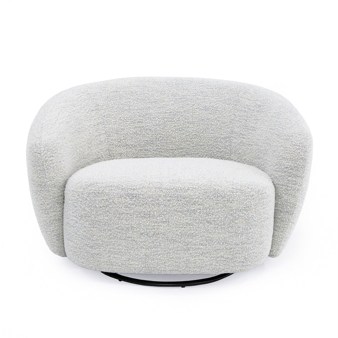 Omaha - Modern Swivel Off White Fabric Chair