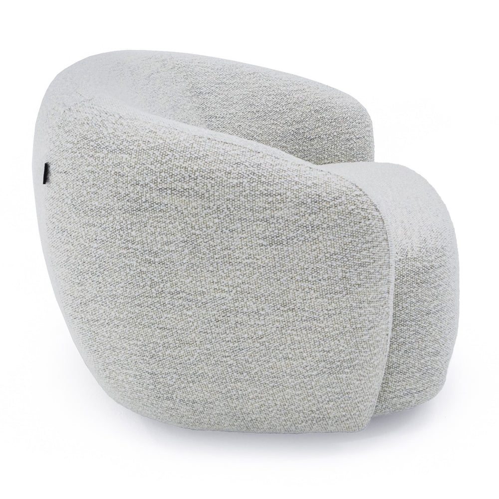 Omaha - Modern Swivel Off White Fabric Chair - View 6