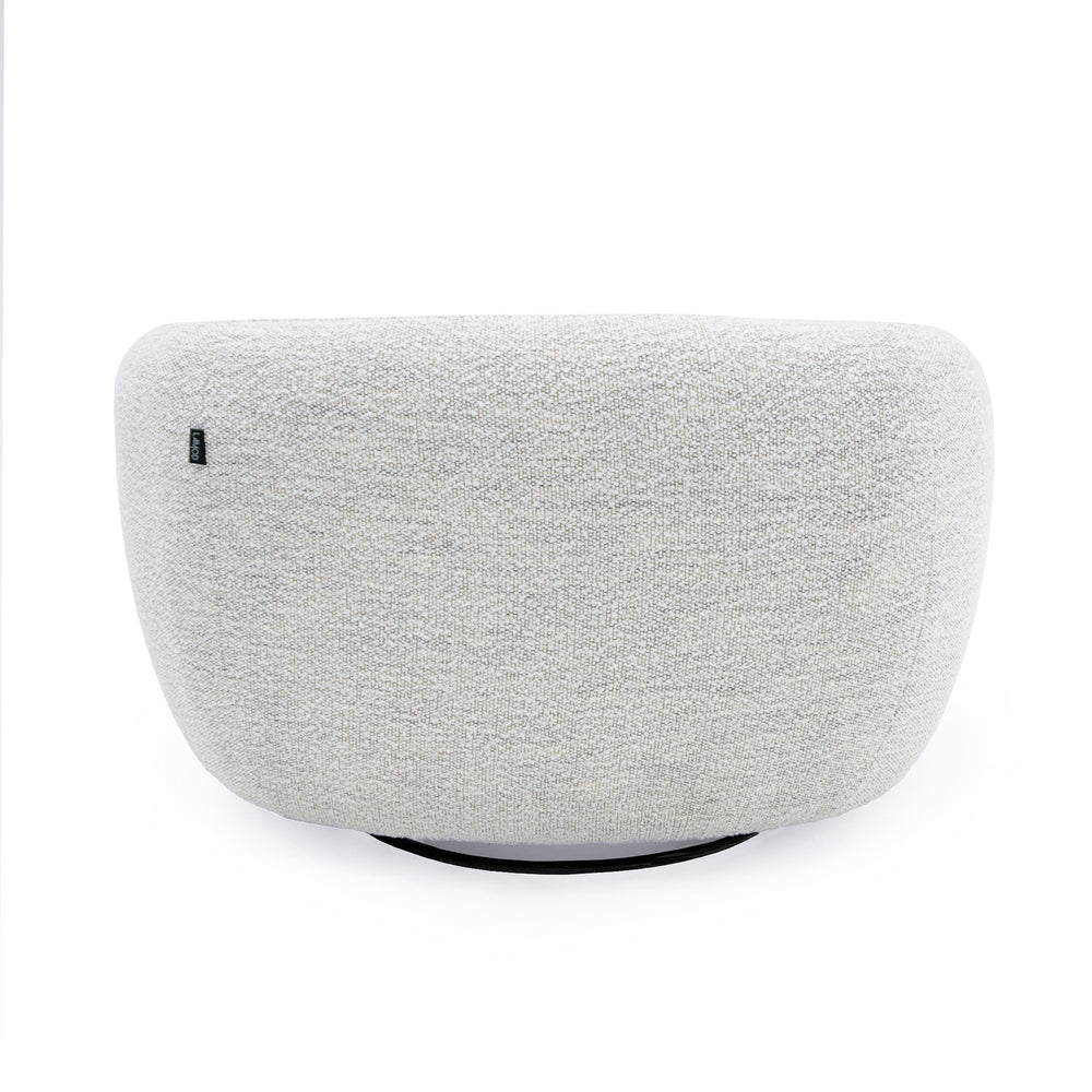 Omaha - Modern Swivel Off White Fabric Chair - View 3