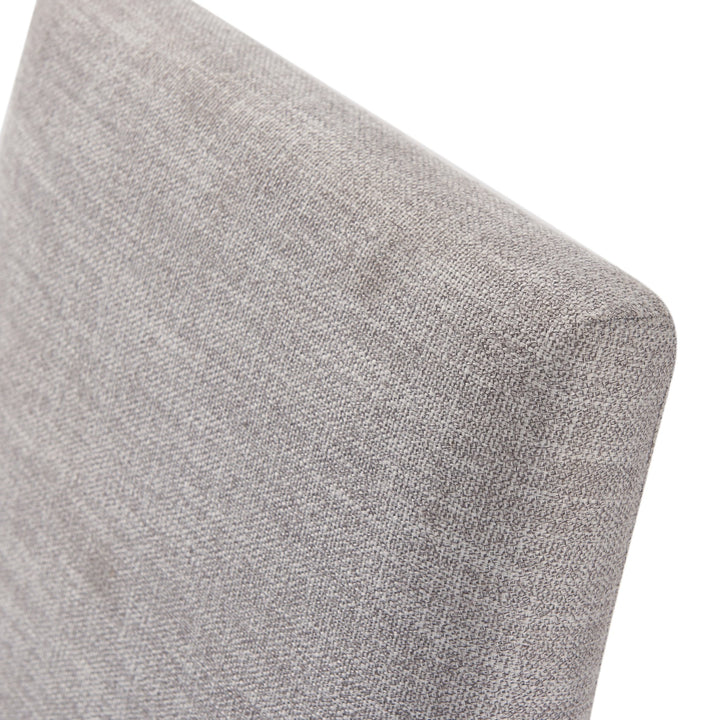 Omnia Dining Chair in Silver Linen and Brushed Stainless Steel (Set of 2) Chair modern furniture Contempo Furniture