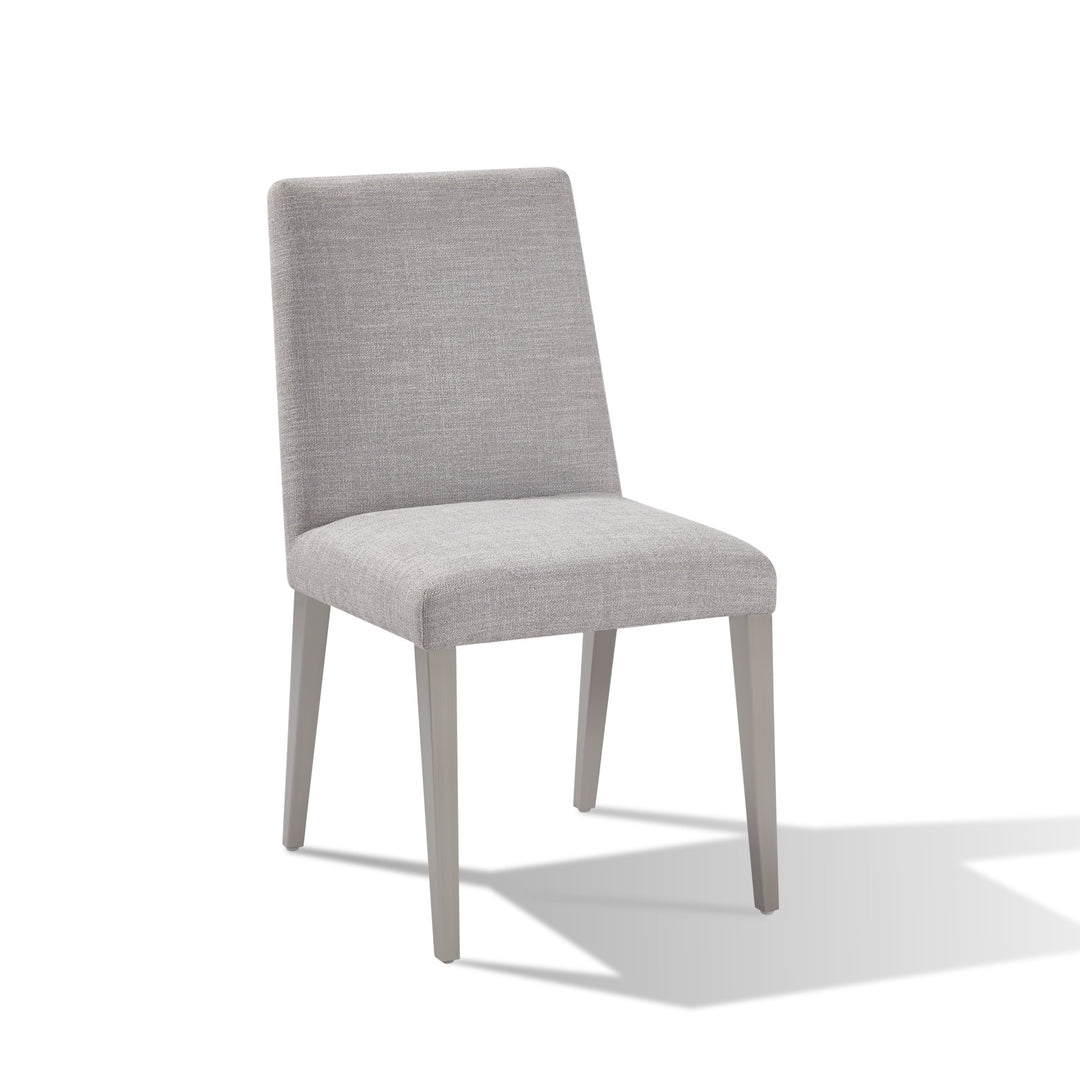 Omnia Dining Chair in Silver Linen and Brushed Stainless Steel (Set of 2) Chair modern furniture Contempo Furniture
