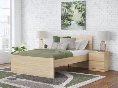 Onita Full Panel Platform Bed - Light Brown Panel Bed modern furniture Contempo Furniture