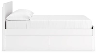 Onita Full Panel Platform Bed with 1 Side Storage - White Storage Bed modern furniture Contempo Furniture