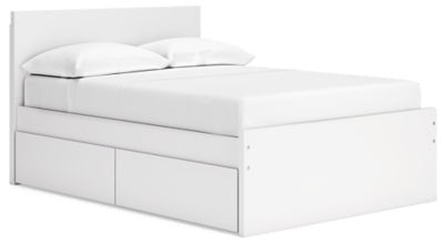 Onita Full Panel Platform Bed with 1 Side Storage - White Storage Bed modern furniture Contempo Furniture