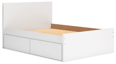 Onita Full Panel Platform Bed with 1 Side Storage - White Storage Bed modern furniture Contempo Furniture