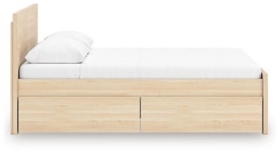 Onita Full Panel Platform Bed with 2 Side Storage - Light Brown Storage Bed modern furniture Contempo Furniture