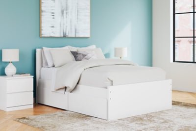 Onita Full Panel Platform Bed with 2 Side Storage - White Storage Bed modern furniture Contempo Furniture