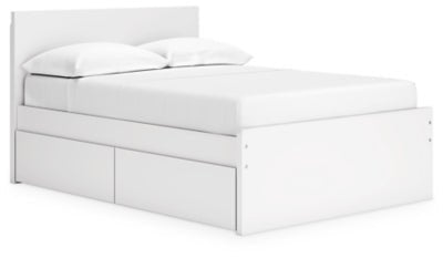 Onita Full Panel Platform Bed with 2 Side Storage - White Storage Bed modern furniture Contempo Furniture