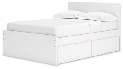 Onita Full Panel Platform Bed with 2 Side Storage - White Storage Bed modern furniture Contempo Furniture