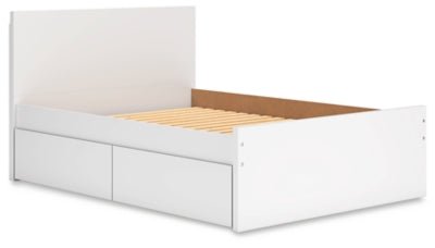 Onita Full Panel Platform Bed with 2 Side Storage - White Storage Bed modern furniture Contempo Furniture