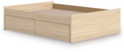 Onita Full Platform Bed with 1 Side Storage - Light Brown Storage Bed modern furniture Contempo Furniture