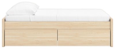 Onita Full Platform Bed with 1 Side Storage - Light Brown Storage Bed modern furniture Contempo Furniture