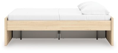 Onita Full Platform Bed with 1 Side Storage - Light Brown Storage Bed modern furniture Contempo Furniture