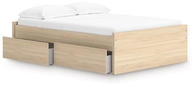 Onita Full Platform Bed with 1 Side Storage - Light Brown Storage Bed modern furniture Contempo Furniture