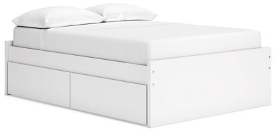 Onita Full Platform Bed with 1 Side Storage - White Storage Bed modern furniture Contempo Furniture