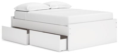 Onita Full Platform Bed with 1 Side Storage - White Storage Bed modern furniture Contempo Furniture