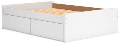 Onita Full Platform Bed with 1 Side Storage - White Storage Bed modern furniture Contempo Furniture
