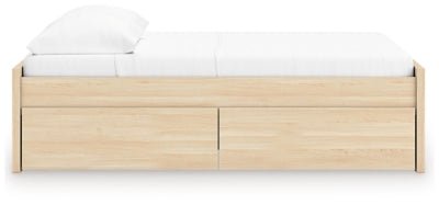 Onita Full Platform Bed with 2 Side Storage - Light Brown Storage Bed modern furniture Contempo Furniture
