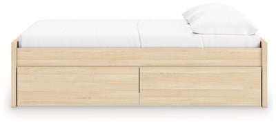 Onita Full Platform Bed with 2 Side Storage - Light Brown Storage Bed modern furniture Contempo Furniture