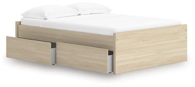 Onita Full Platform Bed with 2 Side Storage - Light Brown Storage Bed modern furniture Contempo Furniture