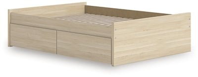Onita Full Platform Bed with 2 Side Storage - Light Brown Storage Bed modern furniture Contempo Furniture