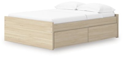 Onita Full Platform Bed with 2 Side Storage - Light Brown Storage Bed modern furniture Contempo Furniture