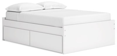 Onita Full Platform Bed with 2 Side Storage - White Storage Bed modern furniture Contempo Furniture