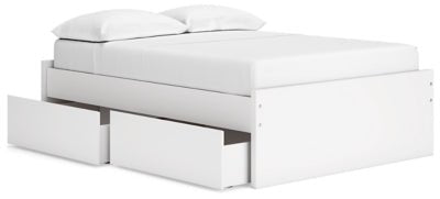 Onita Full Platform Bed with 2 Side Storage - White Storage Bed modern furniture Contempo Furniture
