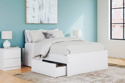 Onita Full Platform Bed with 2 Side Storage - White Storage Bed modern furniture Contempo Furniture