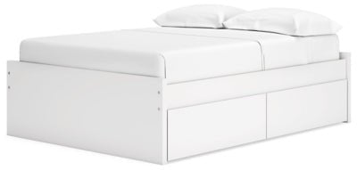 Onita Full Platform Bed with 2 Side Storage - White Storage Bed modern furniture Contempo Furniture