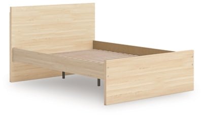 Onita King Panel Platform Bed - Light Brown Panel Bed modern furniture Contempo Furniture