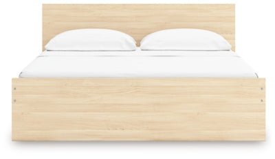 Onita King Panel Platform Bed with 2 Side Storage - Light Brown Storage Bed modern furniture Contempo Furniture