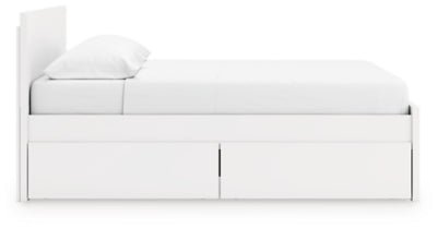 Onita King Panel Platform Bed with 2 Side Storage - White Storage Bed modern furniture Contempo Furniture
