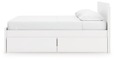 Onita King Panel Platform Bed with 2 Side Storage - White Storage Bed modern furniture Contempo Furniture